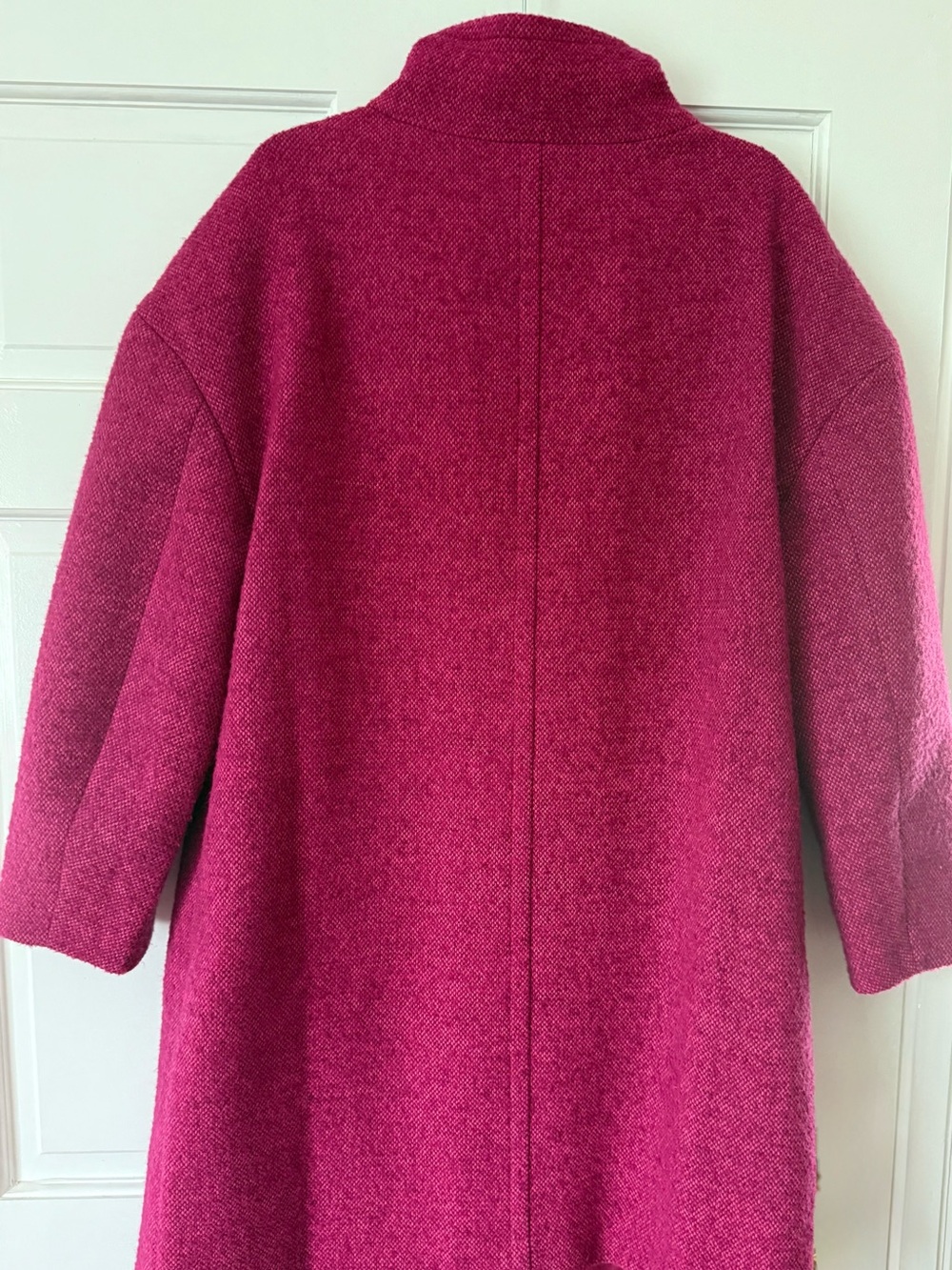 Talbots Bright Fuchsia Double-Breasted Pea Coat - Picture 2 of 4